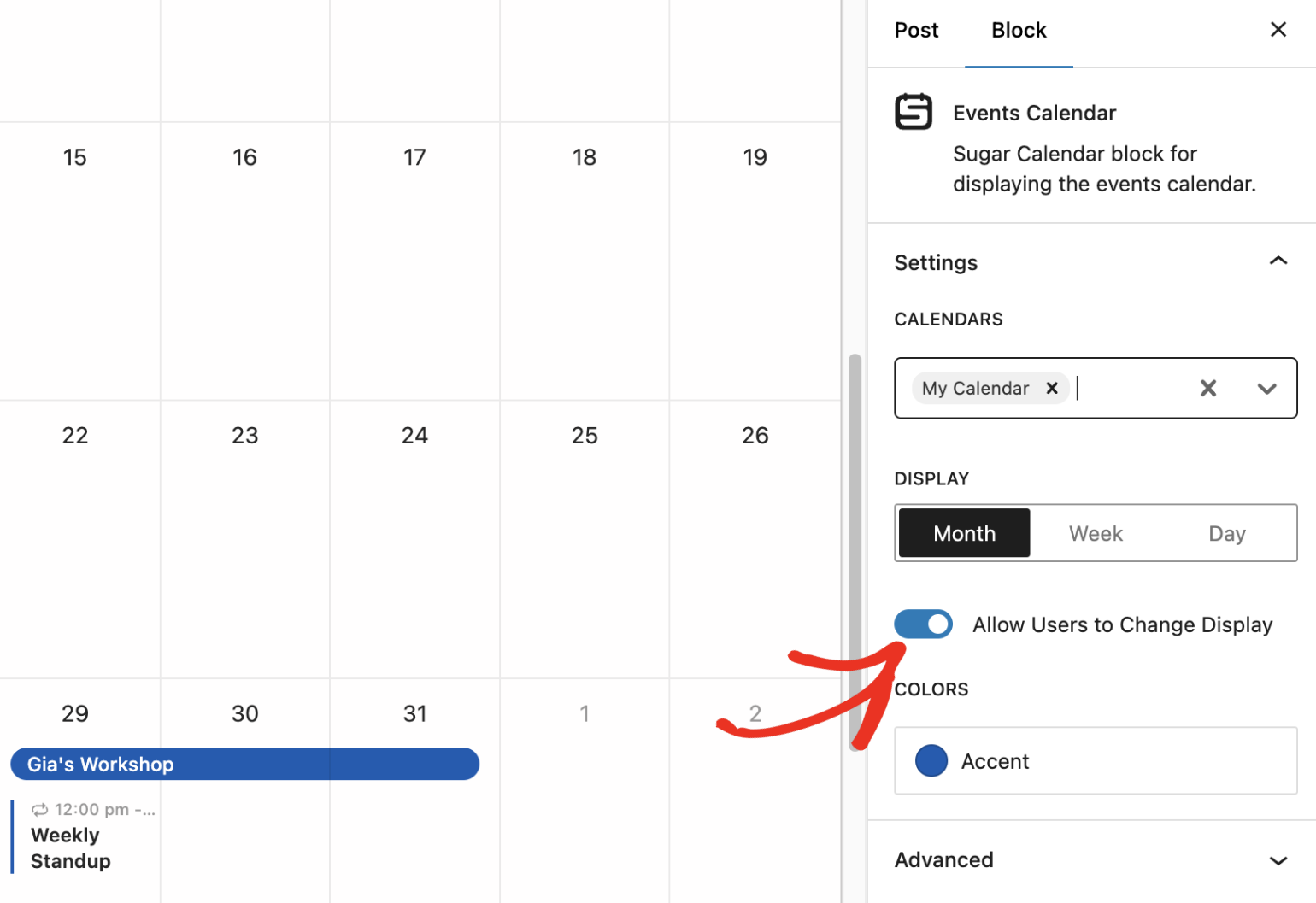 Allow user to change display