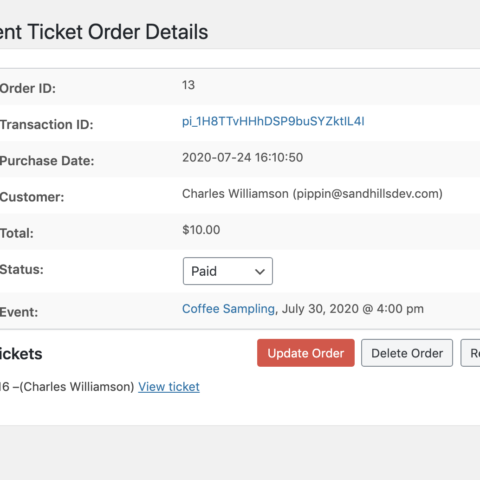 Ticket Order Details